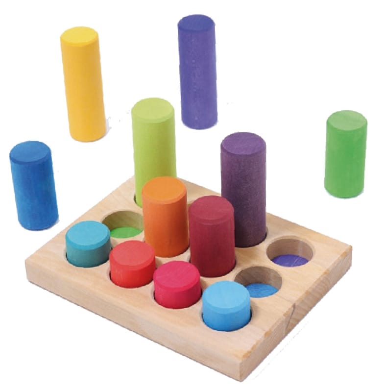Grimm's sorteerbord met regenboog cilinders
