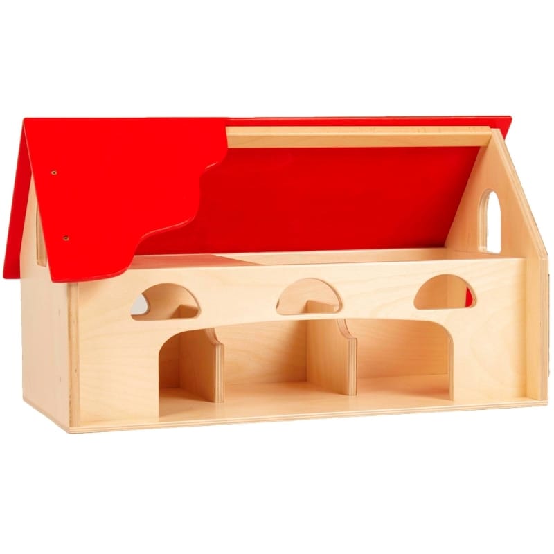 Van Dijk Toys Boerderij met rood dak en ruime speelopening