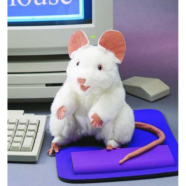 Handpop witte muis