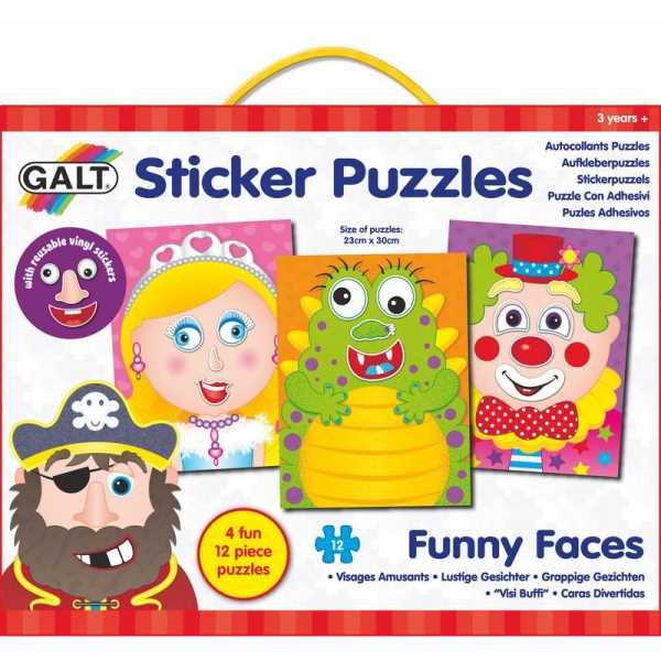 Stickerpuzzels- grappige gezichten